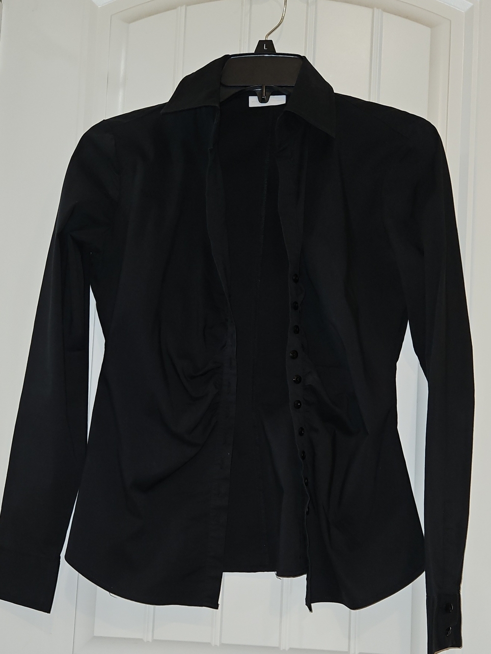 New York & Company Black Button-Down Shirt